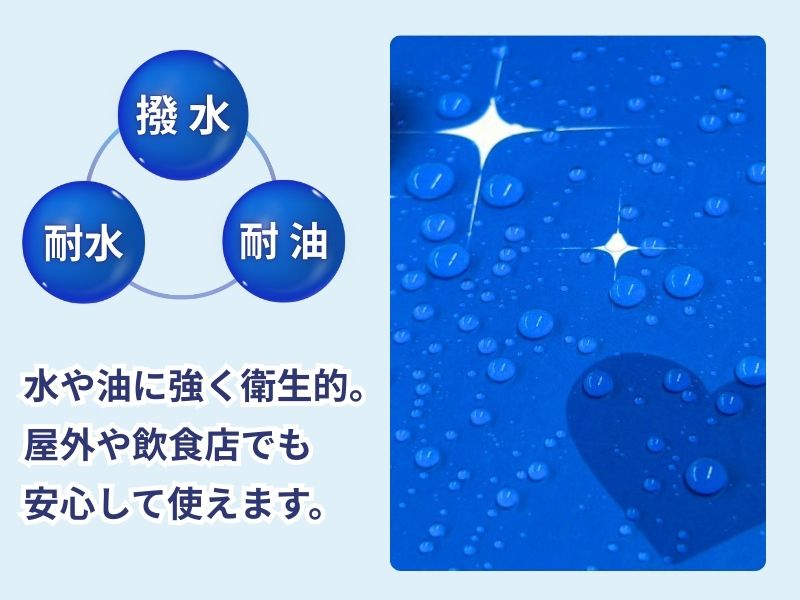 水がかかってもにじまない長尺用紙の耐水性イメージ