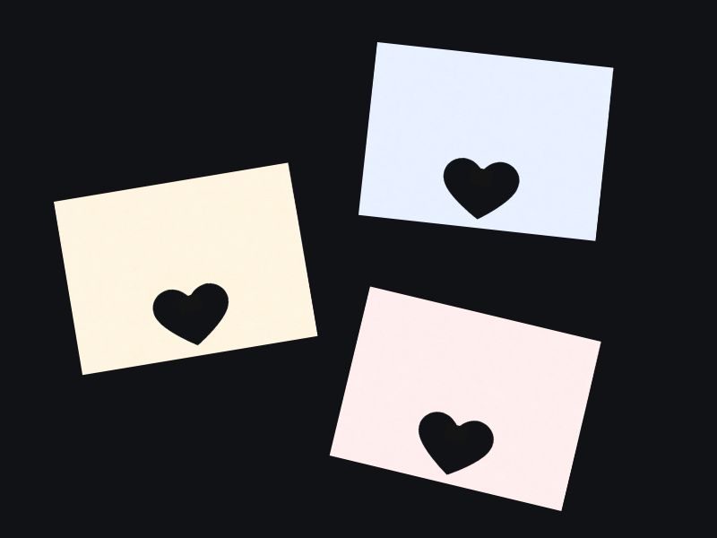 水溶紙の穴あけ加工例（ハート型）