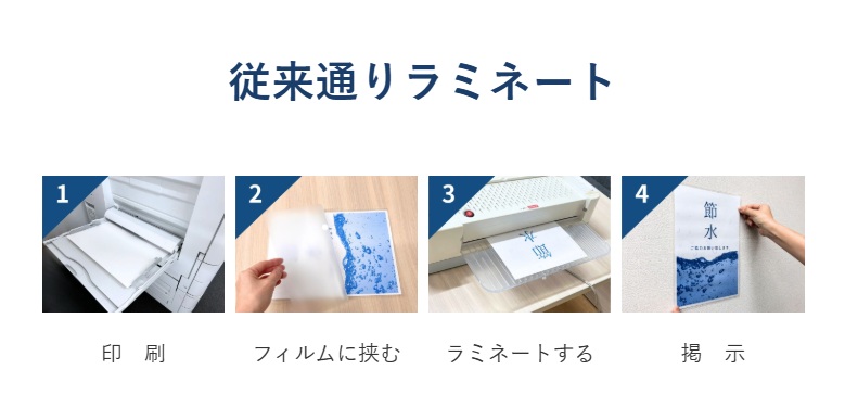 ラミネート使用時の工程イメージ